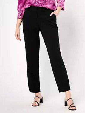Dennis Basso Women Sz Pants  Luxe Crepe Slim Leg Pant Black A647097 A647099